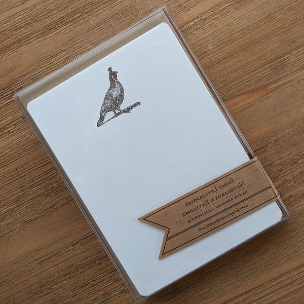 Quail Letterpress Note Cards